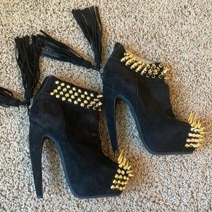 Jeffrey Campbell Gold Spiked Heels
